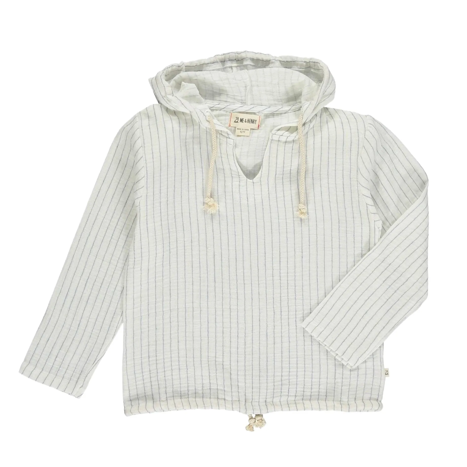 Me & Henry - ST.IVES Gauze hooded top - White