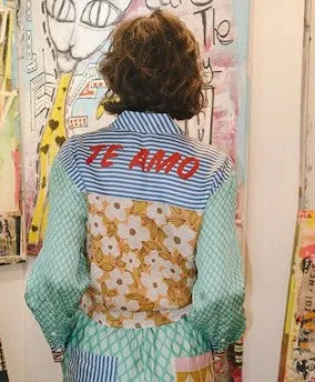 Me369 Isabel Printed Shirt - Perfect Peach