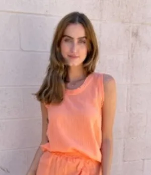 Meo Meli Gauze Tank Top - Coral