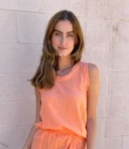 Meo Meli Gauze Tank Top - Coral