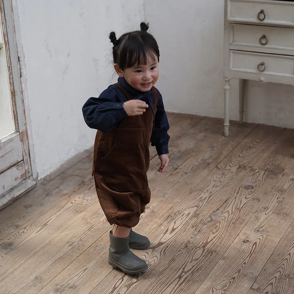 Mes Kids Des Fleurs Suspender Trousers Brown