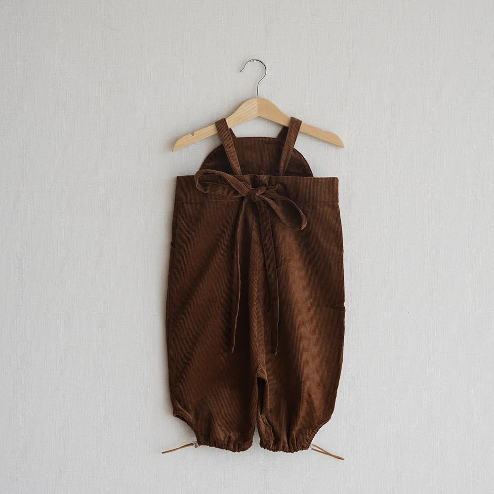 Mes Kids Des Fleurs Suspender Trousers Brown