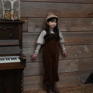 Mes Kids Des Fleurs Suspender Trousers Brown