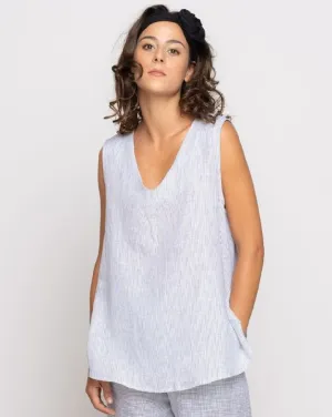 Micro Striped V-Neck Tank Top