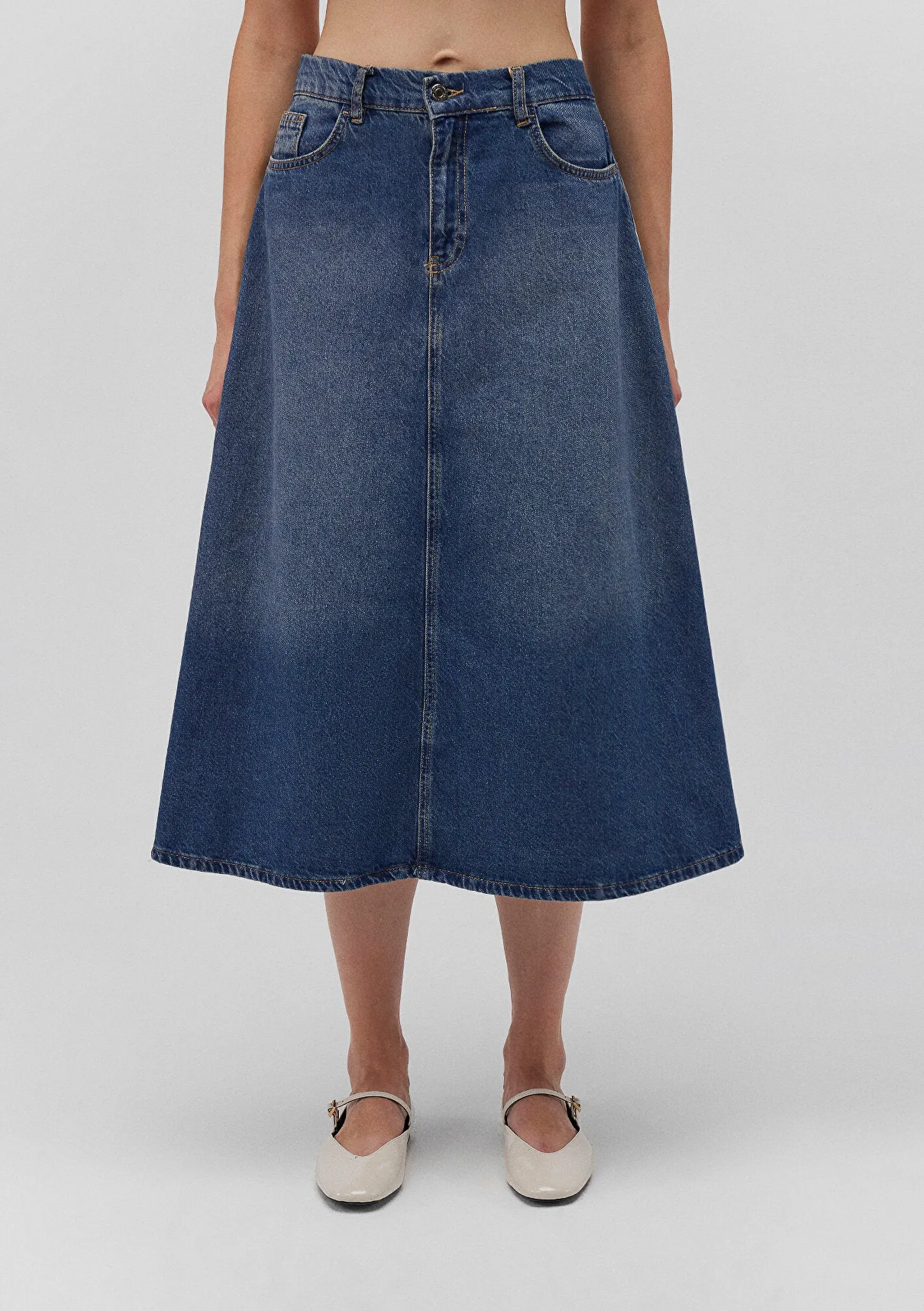 Midi Denim Skirt