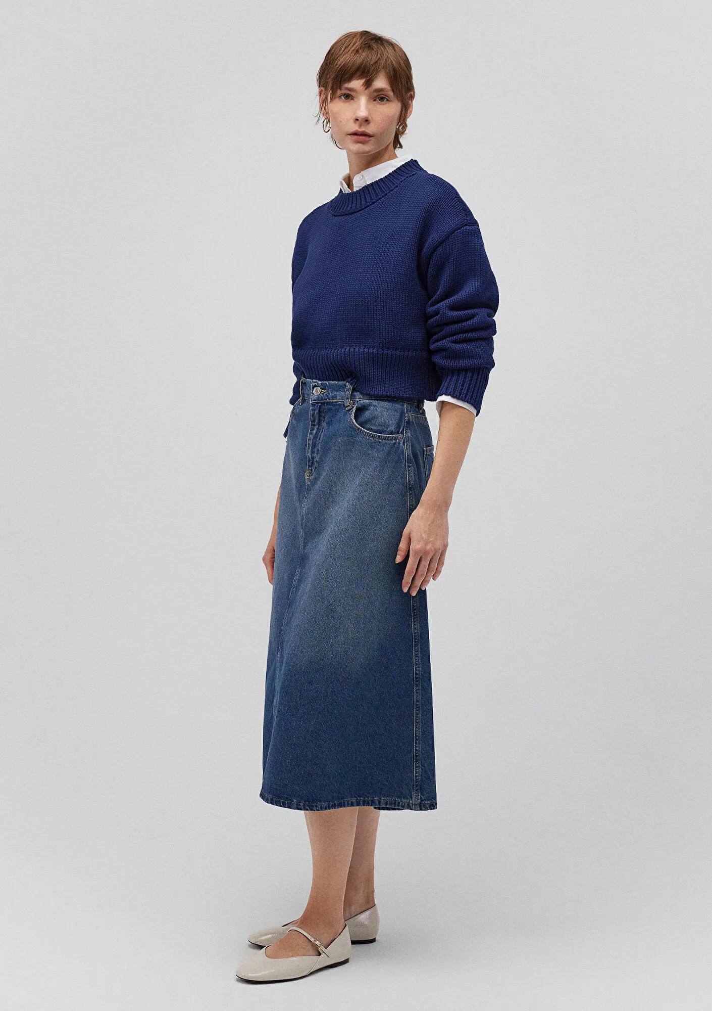 Midi Denim Skirt