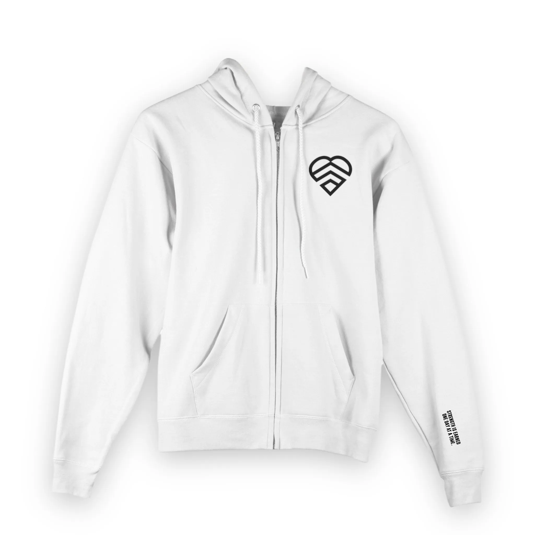 Mindset Club Zip Up Logo Hoodie - White
