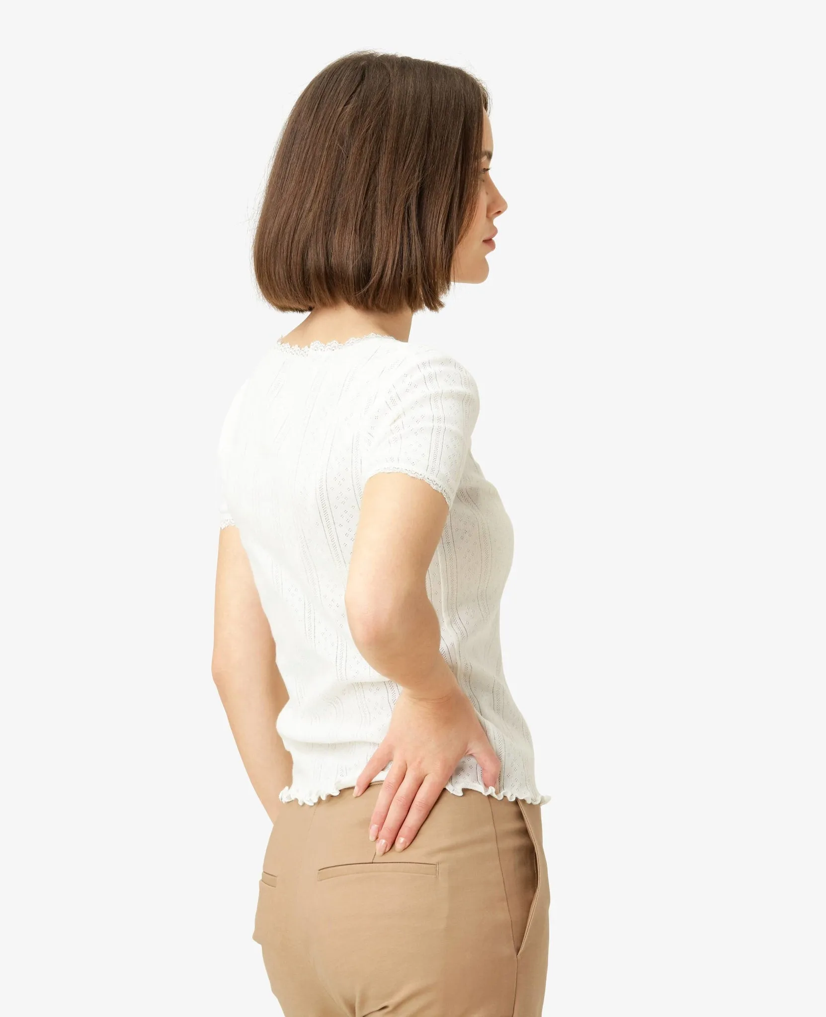 MINDYNN ORGANIC POINTELLE T-SHIRT