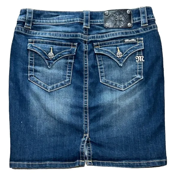 Miss Me Denim Jean Signature Mid Skirt Size 29 With Pockets