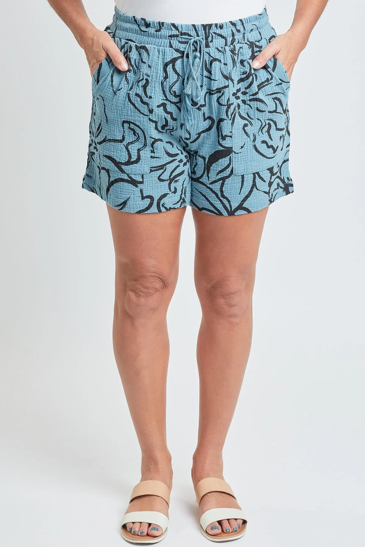 Missy Double Gauze Shorts With Porkchop Pockets And Tassel Drawstring 6 Pack