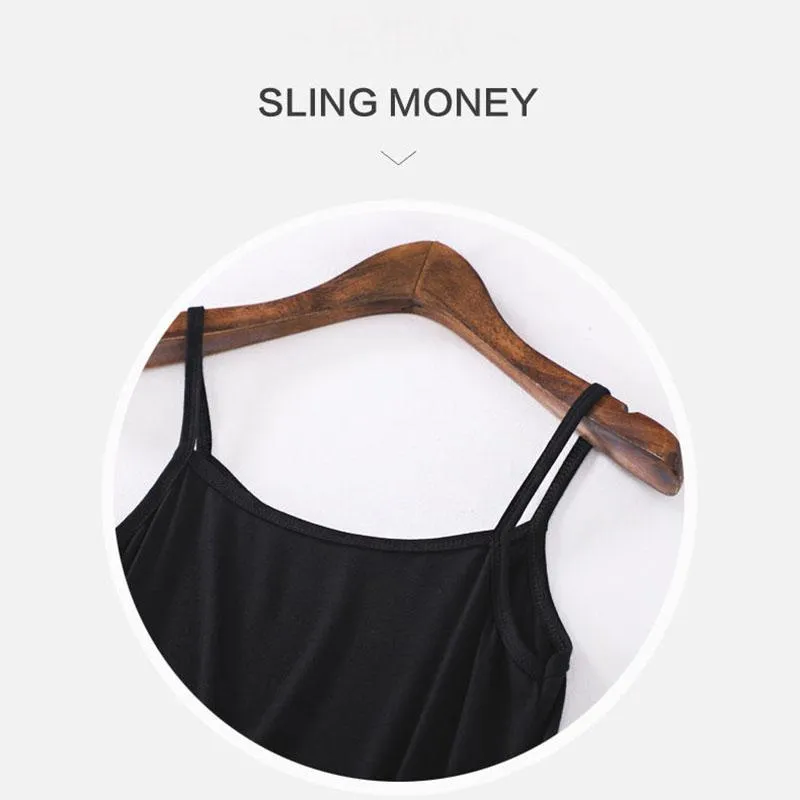 Modal Suspender Skirt Women's Summer Dress with Cotton Bottoming Black Vest Long Skirt All-match Skirt