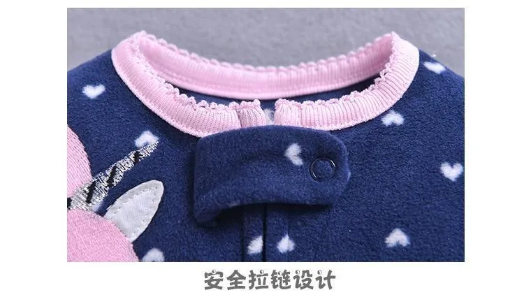 Modern Cartoon Unicorn Baby Girl Jumpsuit Footies  Romper For Newborn Boy and Girls In Trend Design