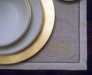 Monogrammed Hemstitch Placemat - Set of Four