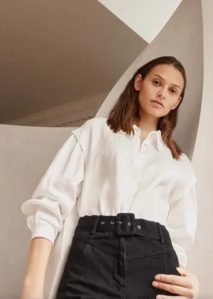 Morrison Flora Linen Shirt  White