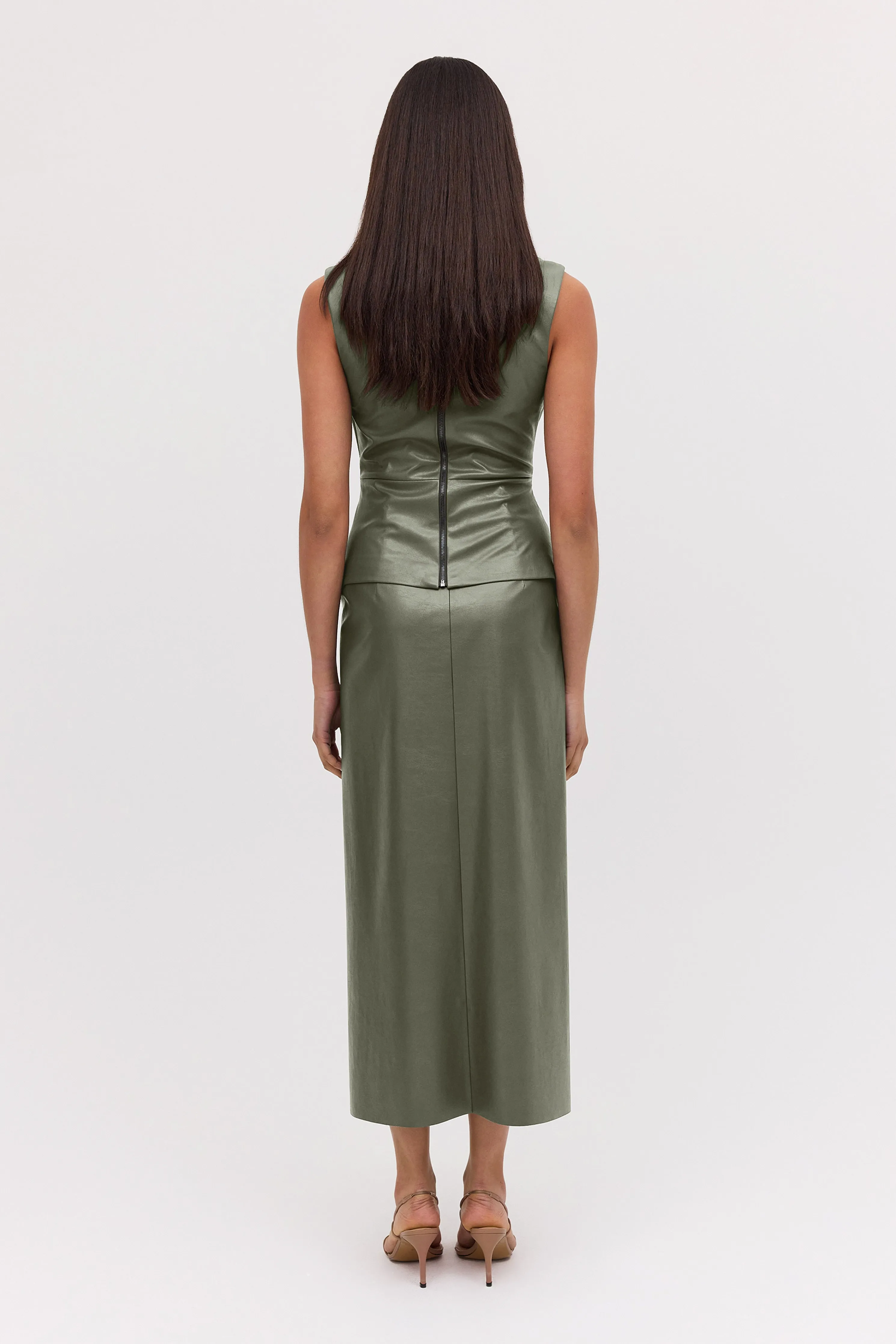 MOSS LEATHERETTE ILLUSION TOP
