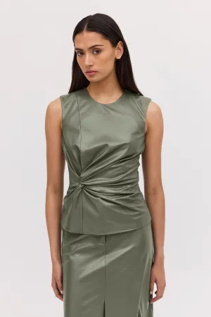 MOSS LEATHERETTE ILLUSION TOP
