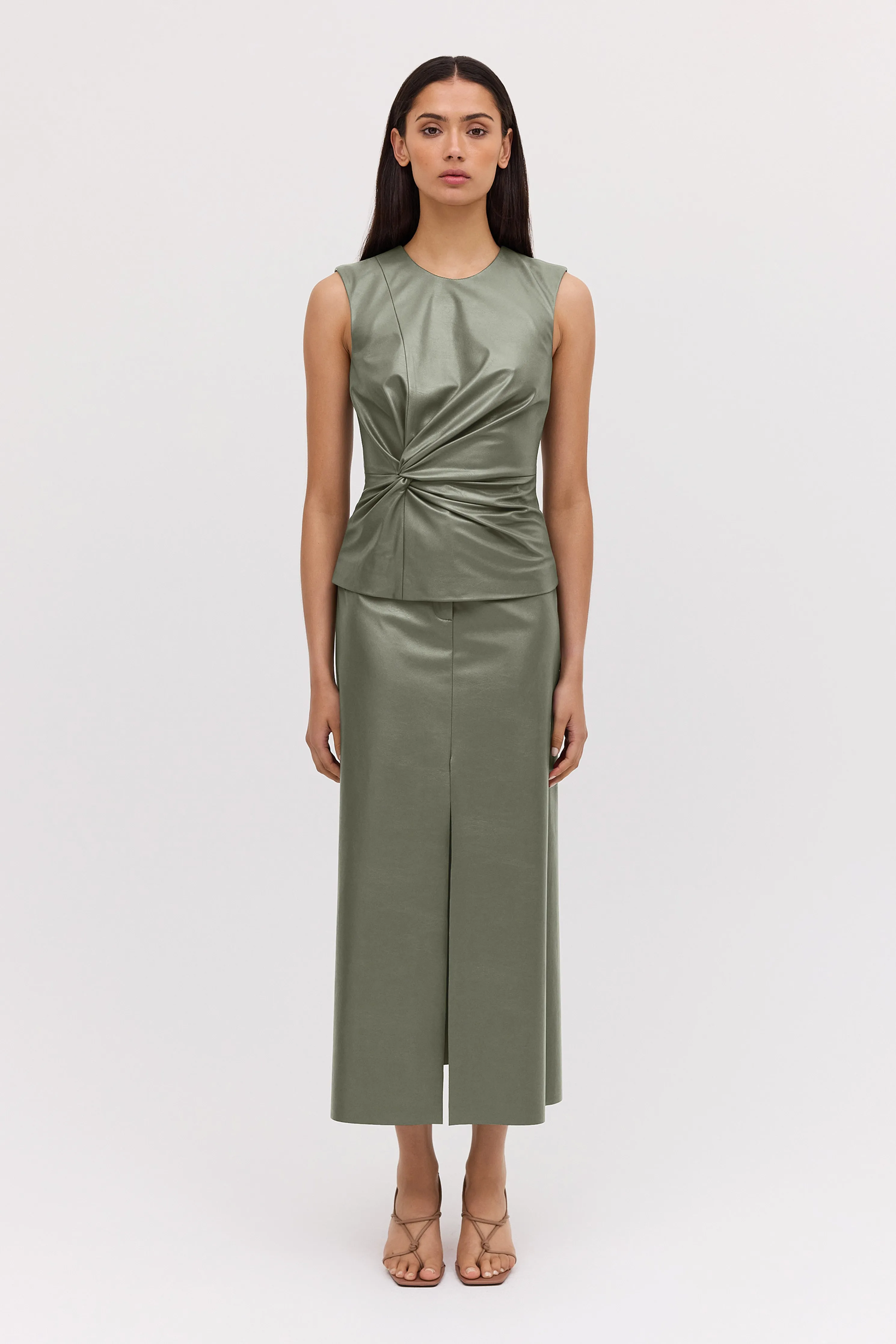 MOSS LEATHERETTE ILLUSION TOP