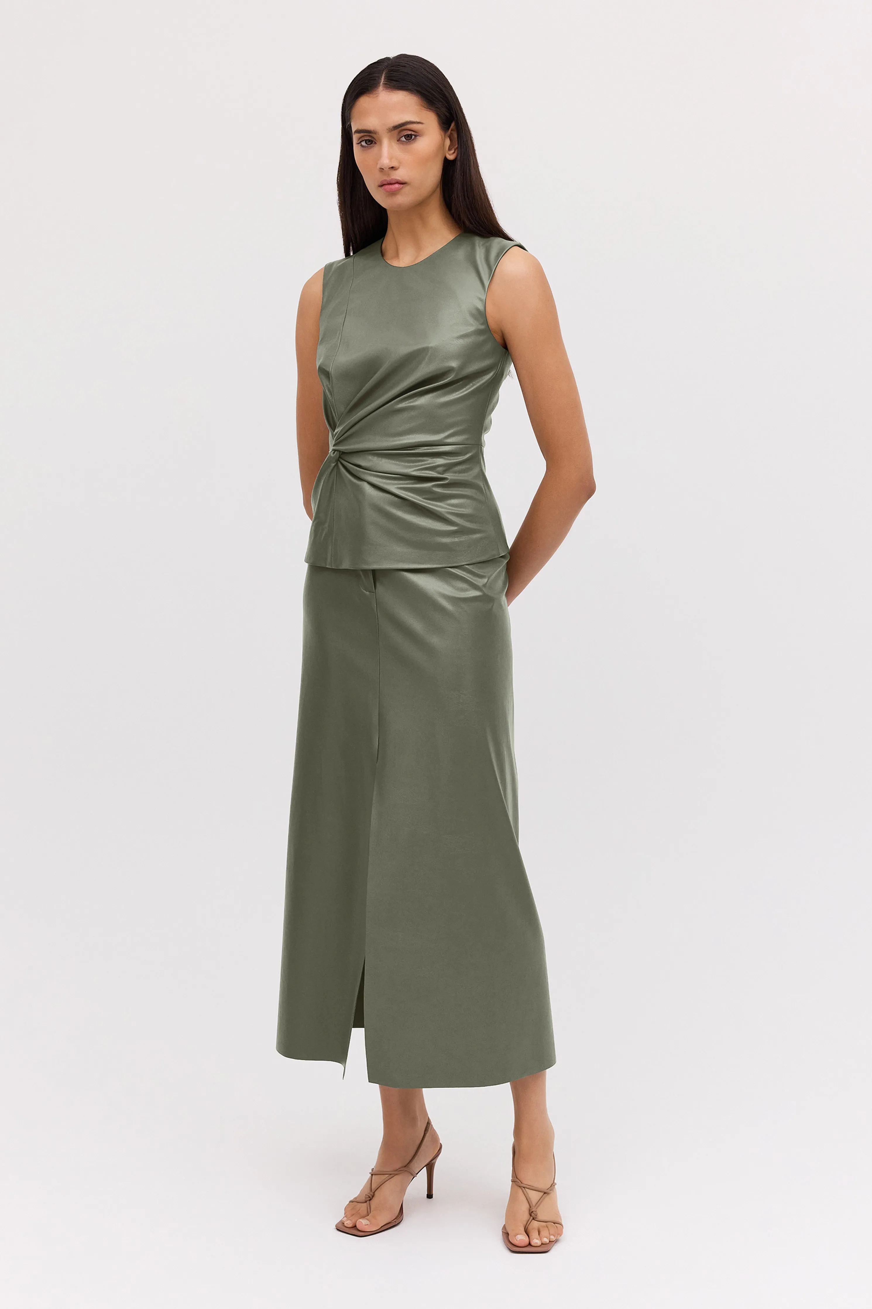 MOSS LEATHERETTE ILLUSION TOP