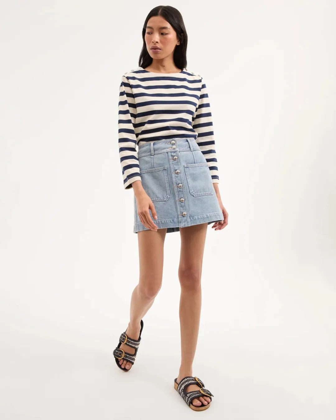 MOXIE DENIM MINI SKIRT