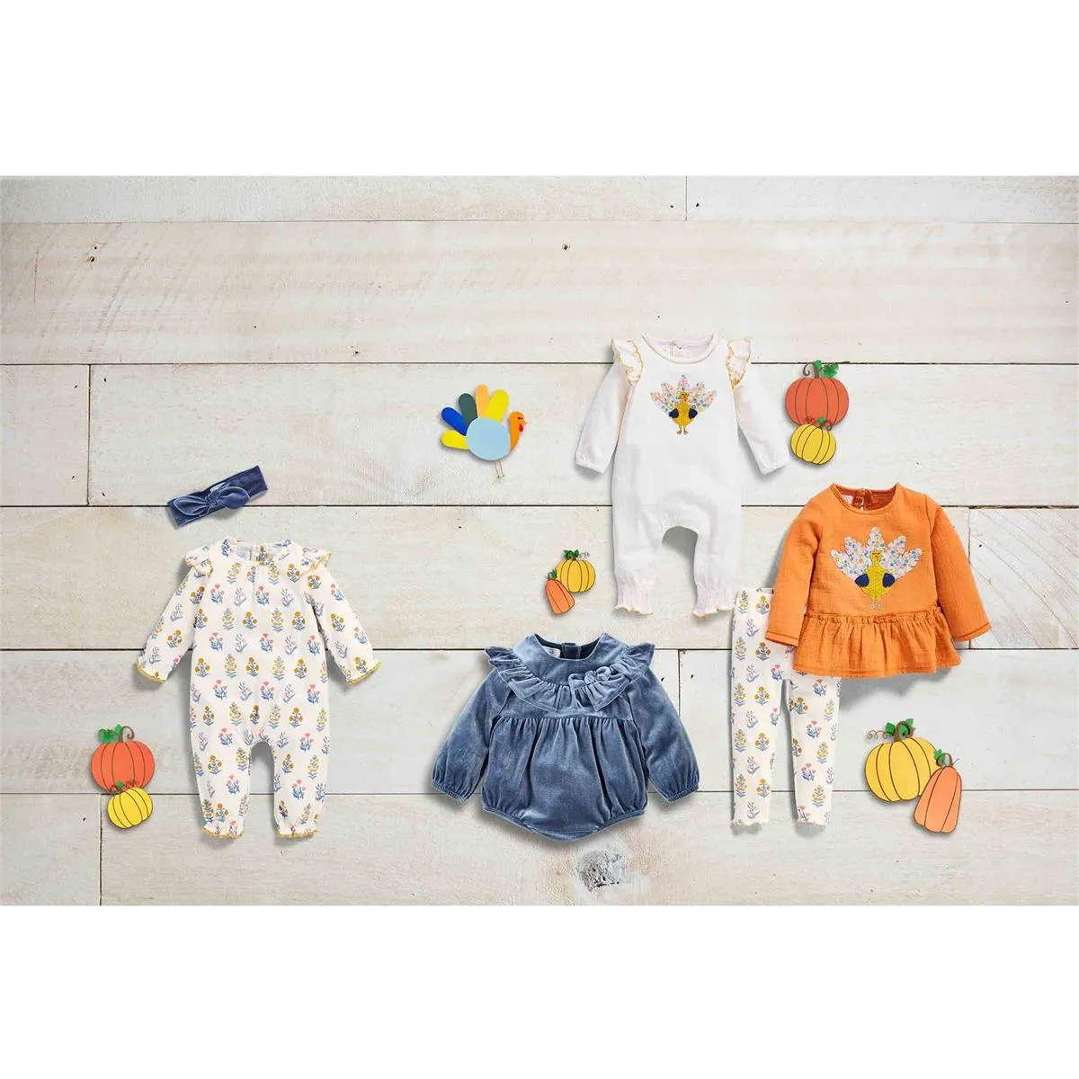 Mud Pie Autumn Marigold Bubble & Shirt Set