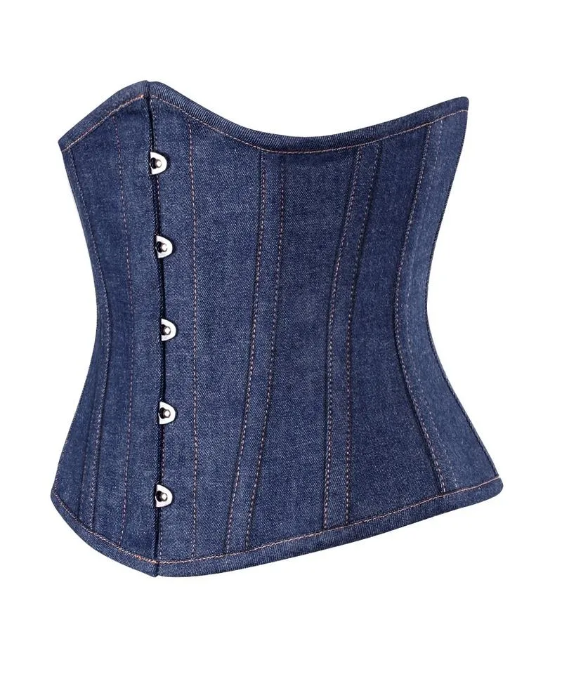 Nacole Waist Shaper Corset in Denim