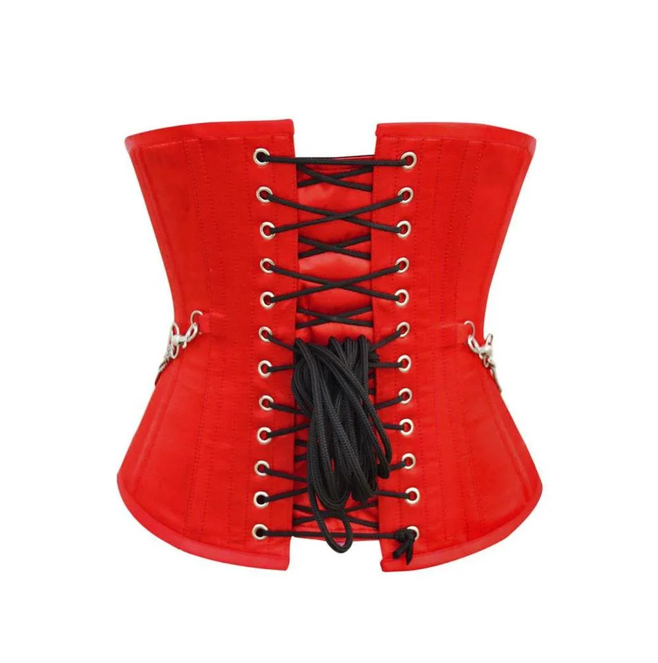 Nainsi Red Underbust Corset with Buckles
