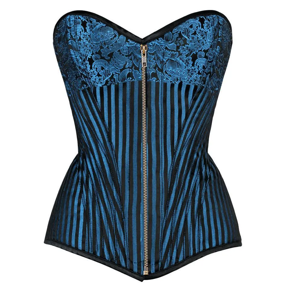Nayelli Brocade Overbust Turquoise Corset