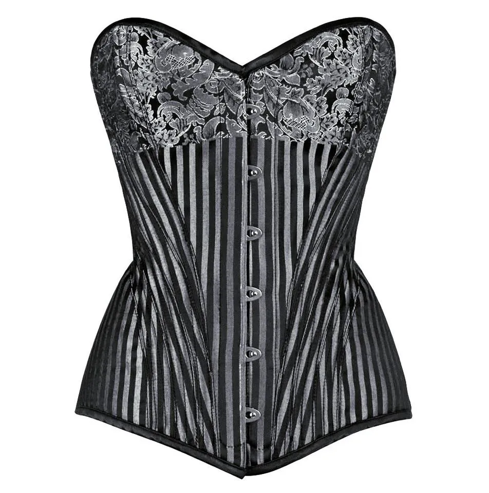 Nayla Brocade Overbust Silver Corset