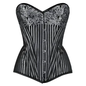 Nayla Brocade Overbust Silver Corset