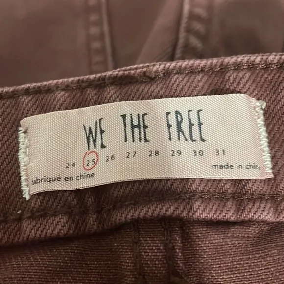 NEW We The Free By Free People Women's Maroon Denim Zip Up Frayed Mini Skirt!