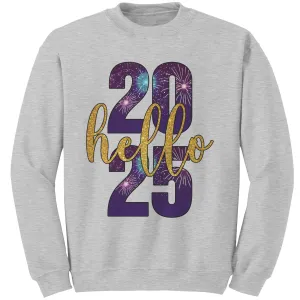 New Year Sweatshirt, Hello 2025 Sweatshirt, Happy New Year Sweater, Christmas Sweatshirt, Christmas Gift For Family Sweatshirt Gift