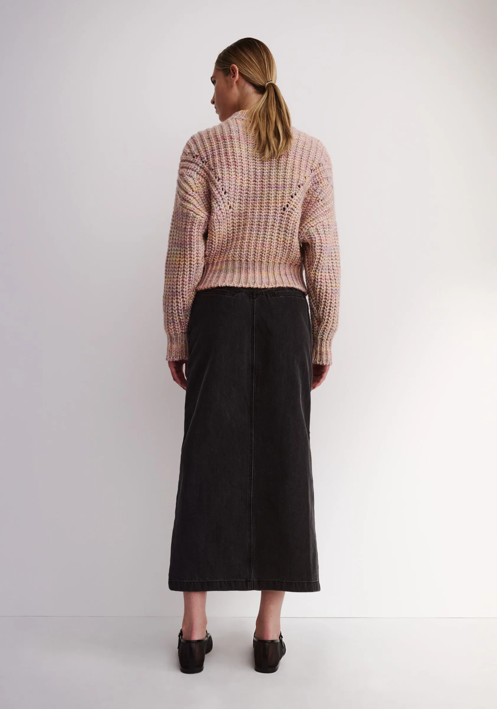 Noir Denim Skirt - Black