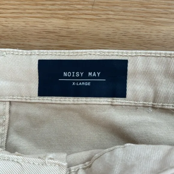 Noisy May Women's Kelly Midi Denim Skirt XL Khaki New Bobo Grunge Neutral