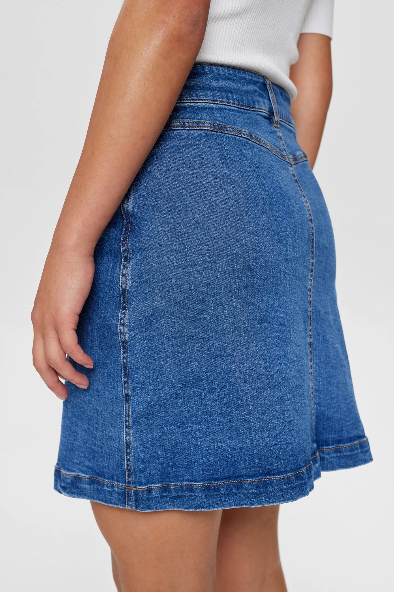 NULULU SHORT DENIM SKIRT - Medium Blue Denim