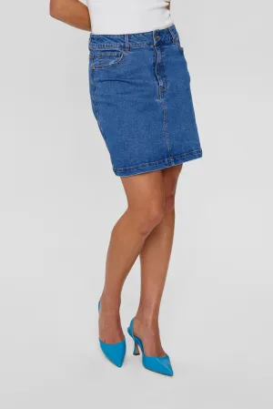 NULULU SHORT DENIM SKIRT - Medium Blue Denim