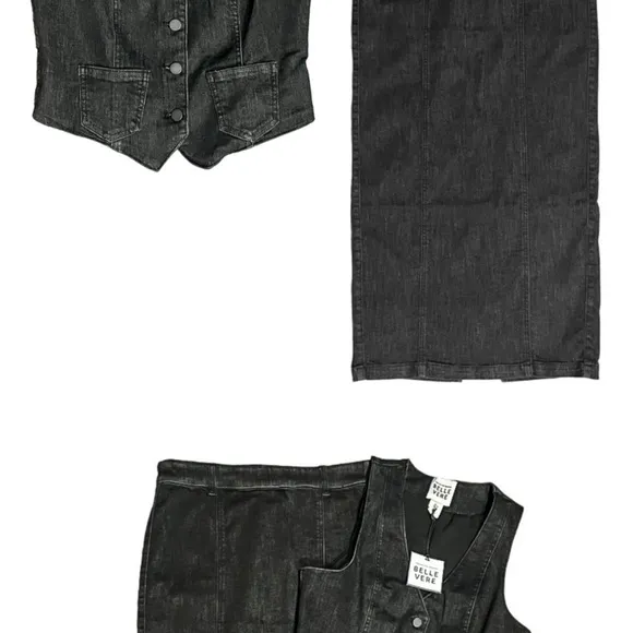 NWT Belle Vere Denim Skirt Set. Blue. Size Medium.