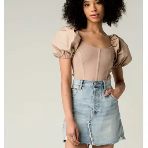 NWT Free People Brea Cutoff Denim Skirt