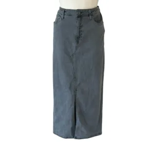 NWT Kut From The Kloth Kindra Gray Denim Maxi / Midi Skirt