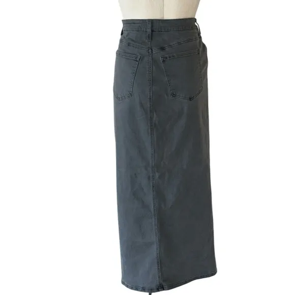 NWT Kut From The Kloth Kindra Gray Denim Maxi / Midi Skirt