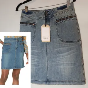 NWT Prana Stretch Denim Dusted Blue Broadway Skirt women's size 4