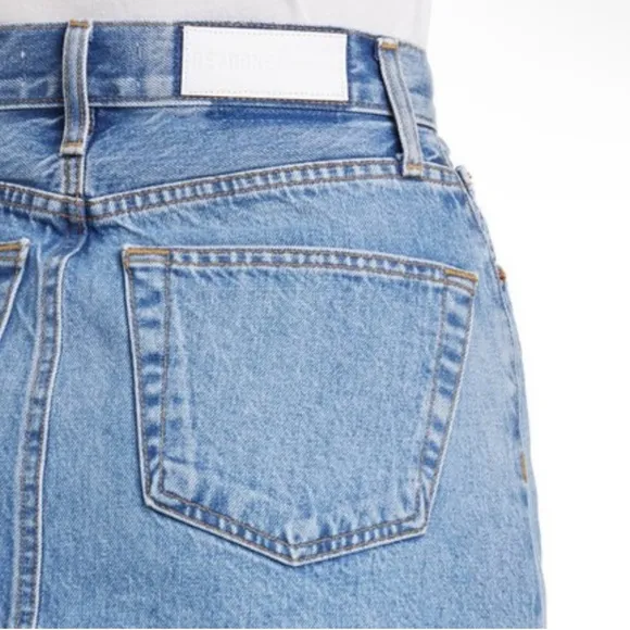 NWT Re/Done 60’s Mini Denim Skirt in Medium Stone Sz 25 $200