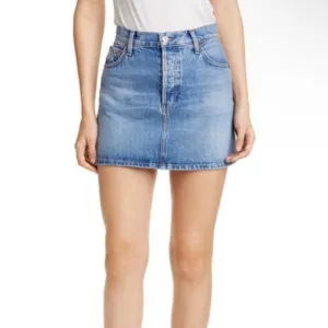 NWT Re/Done 60’s Mini Denim Skirt in Medium Stone Sz 25 $200