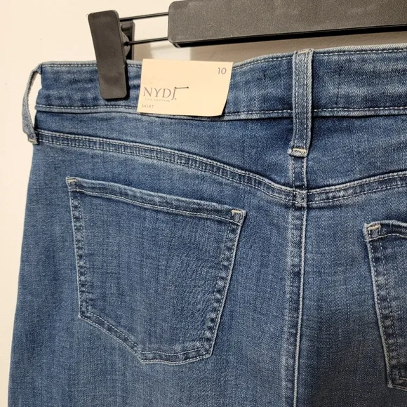 NYDJ High-Rise Women's Blue Denim Jean Maxi Skirt With Slit Size 10