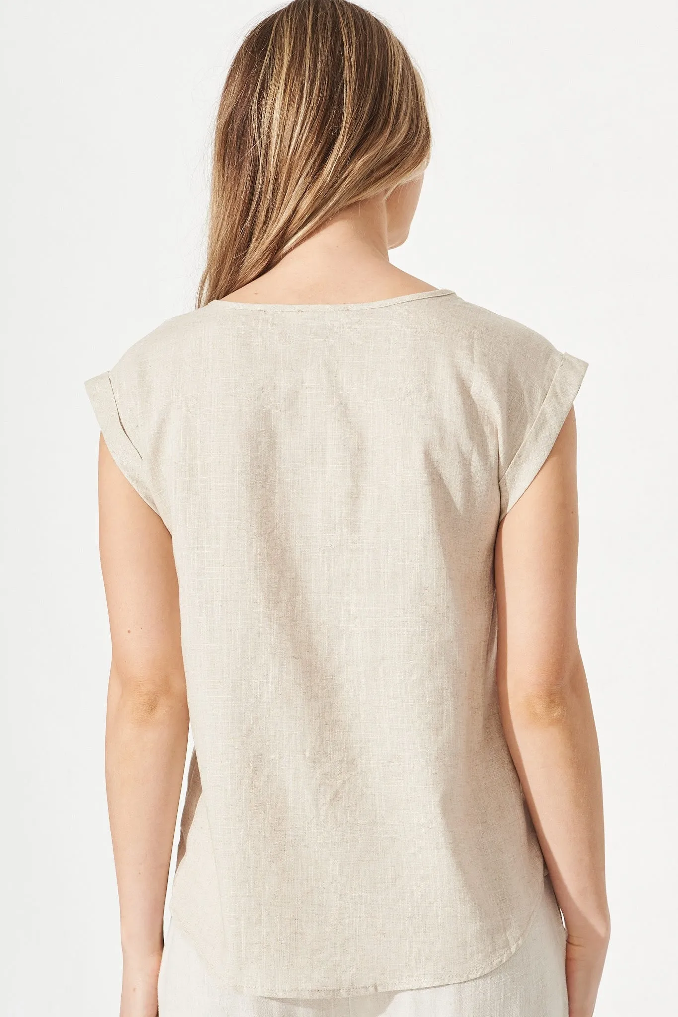 Oatmeal Linen Blend Top