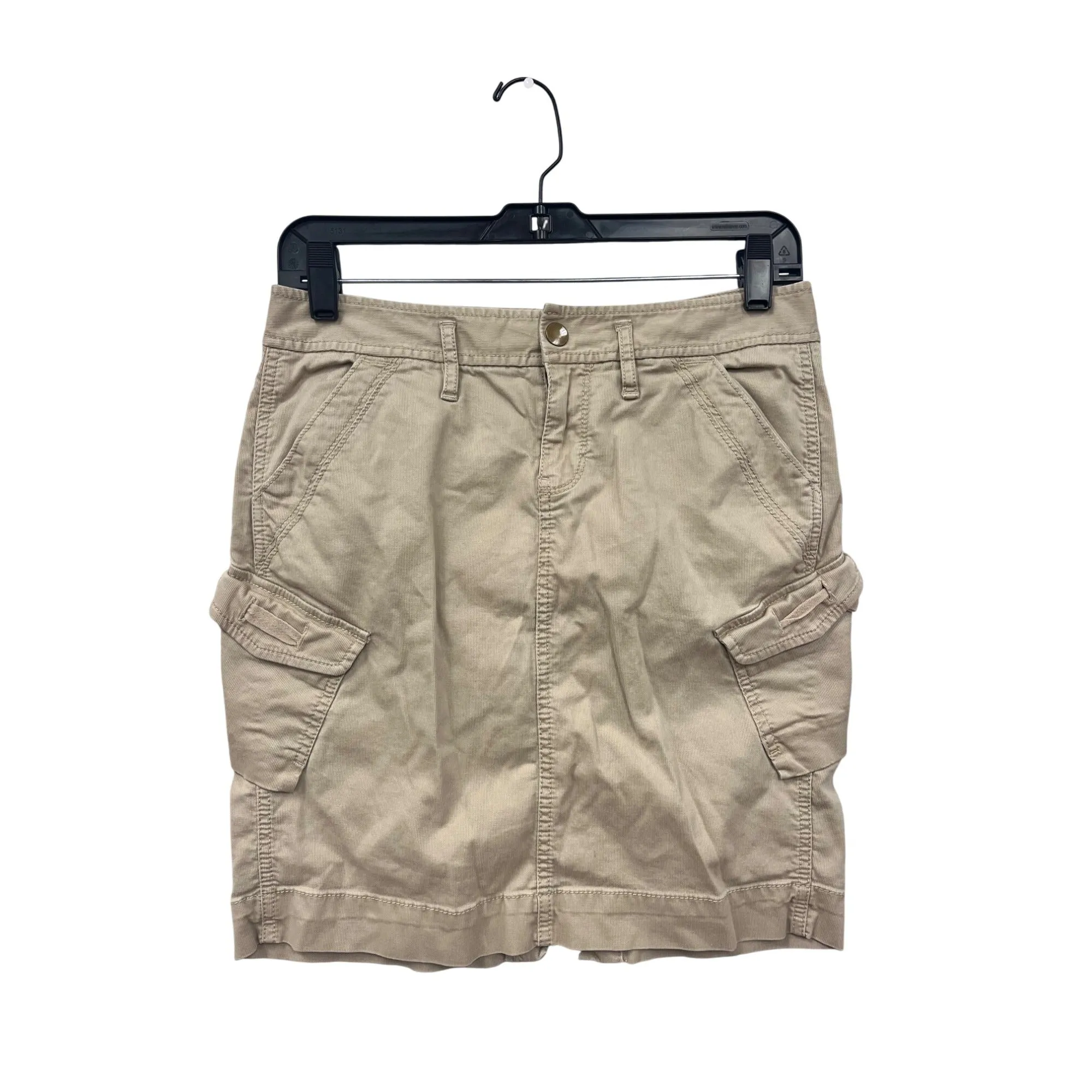 Old Navy Womens Khaki Cargo Skirt Size 2 Cotton & Spandex With Pockets #6798