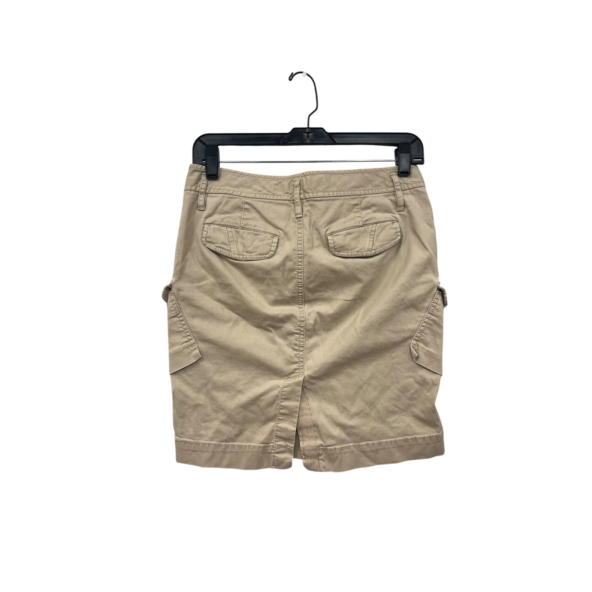 Old Navy Womens Khaki Cargo Skirt Size 2 Cotton & Spandex With Pockets #6798