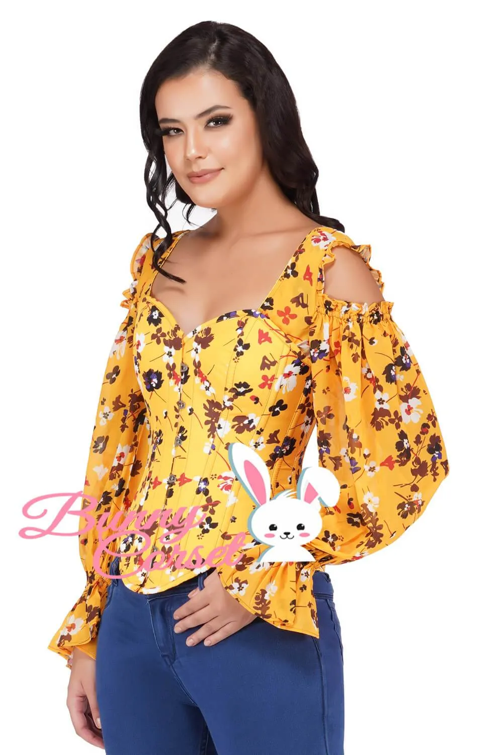 Olivia Cold Shoulder Overbust Corset