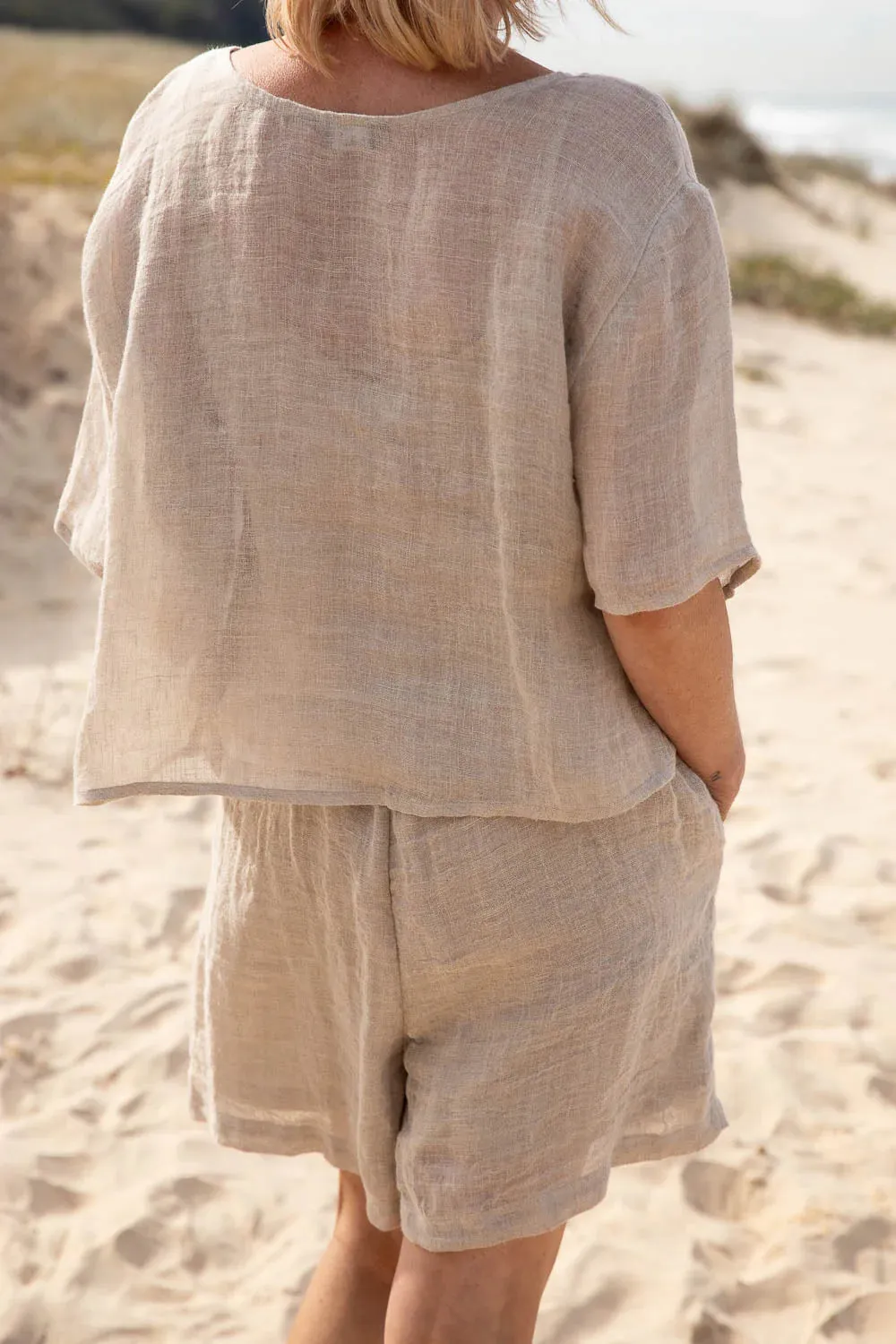 Olivia Linen Top Natural