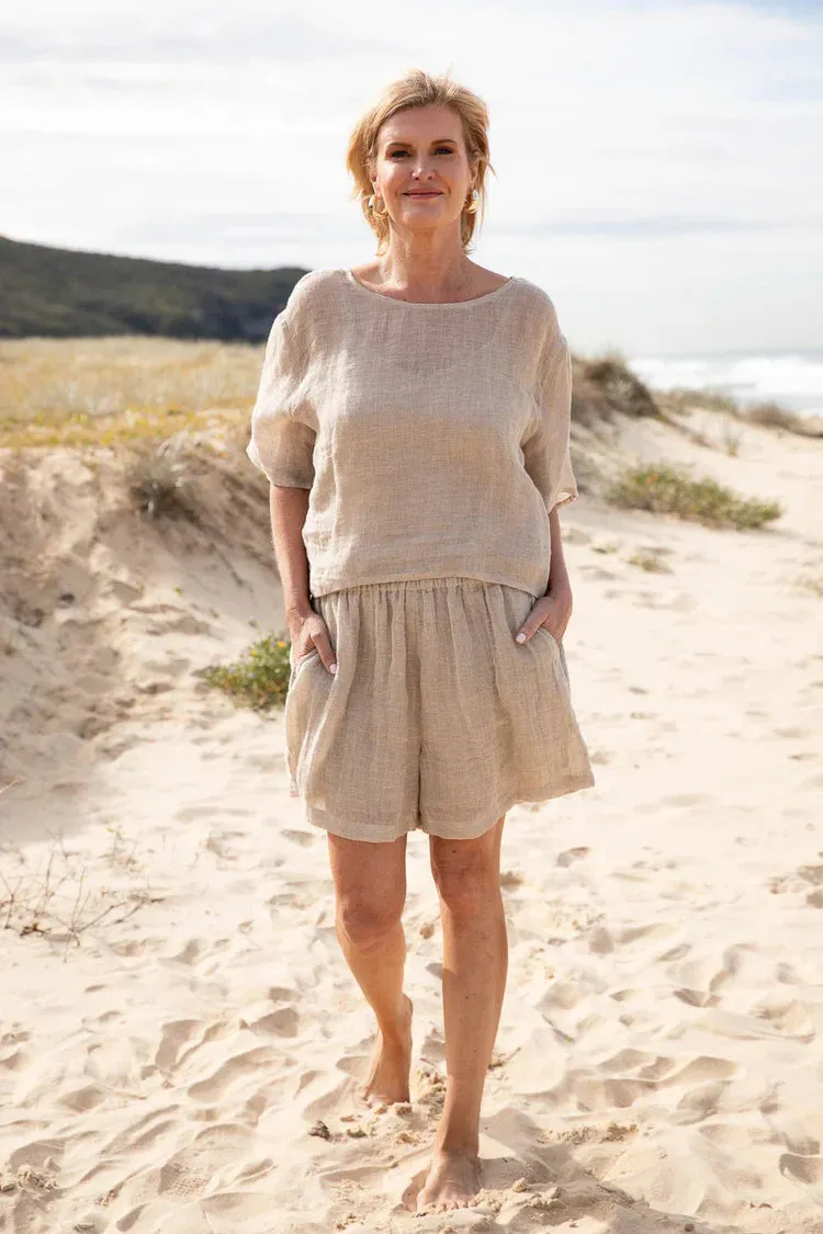 Olivia Linen Top Natural