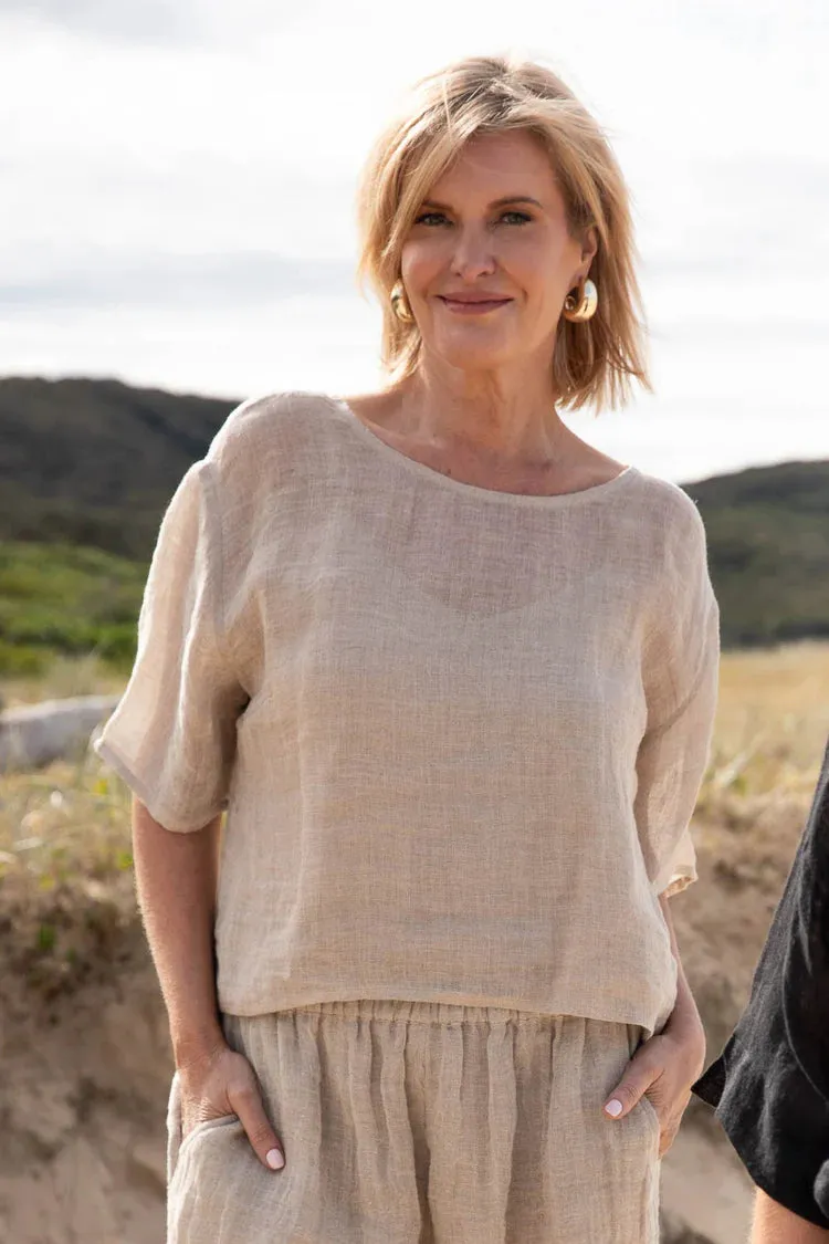 Olivia Linen Top Natural